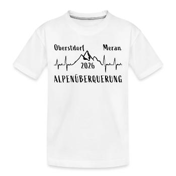 ALPENÜBERQUERUNG 2026 Oberstdorf Meran E5 - Kinder Premium Bio T-Shirt - Weiß - Vorne