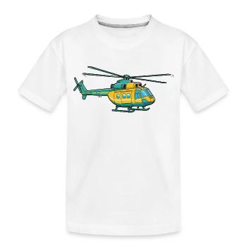 Hubschrauber - Kinder Premium Bio T-Shirt - Weiß - Vorne