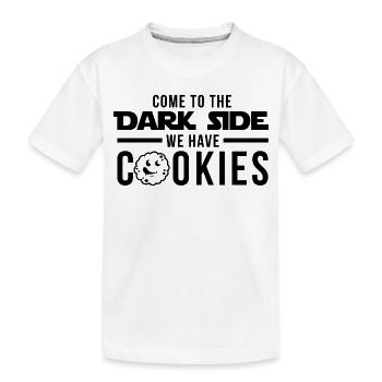 Komm zur dunklen Seite Wir haben Cookies - Kinder Premium Bio T-Shirt - Weiß - Vorne
