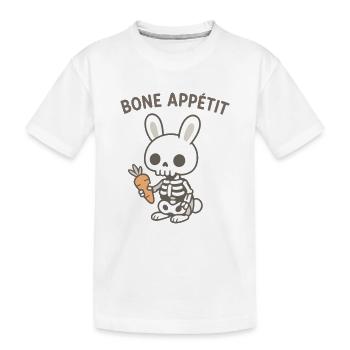 Bone Appetit Skeleton Bunny - Kids' Premium Organic T-Shirt - white - Front