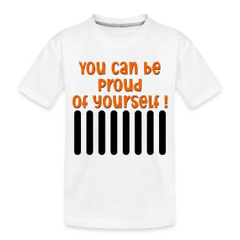 MOTIVATION BEING PROUD - Kids' Premium Organic T-Shirt - white - Front