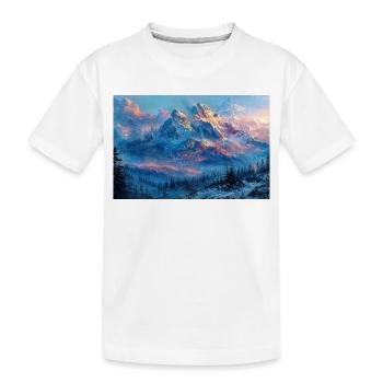 Illustration einer Gebirgslandschaft - Kinder Premium Bio T-Shirt - Weiß - Vorne