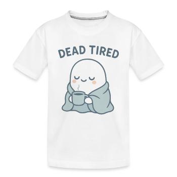Dead Tired Ghost Cozy Mug - Kids' Premium Organic T-Shirt - white - Front