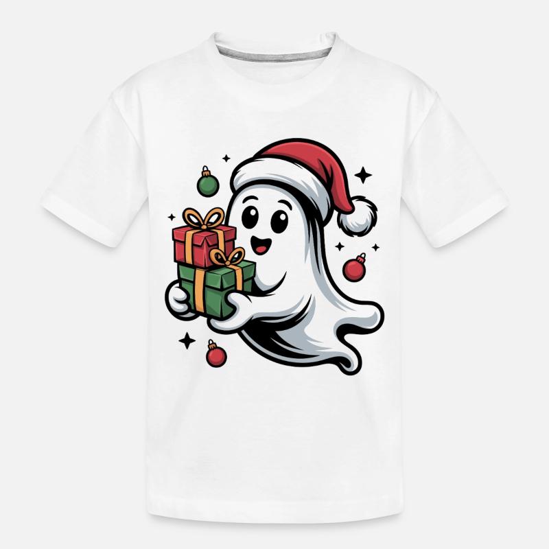 Weihnachtsgeist mit Geschenken - Kinder Premium Bio T-Shirt - Weiß