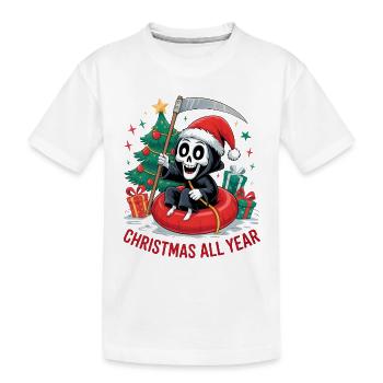 Grim Reaper Weihnachten - Kinder Premium Bio T-Shirt - Weiß - Vorne