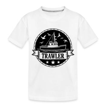 Fischkutter Trawler Fischer Meer - Kinder Premium Bio T-Shirt - Weiß - Vorne