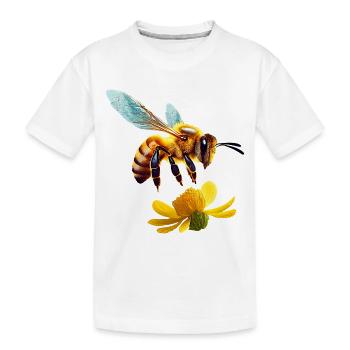Honigbiene - Kinder Premium Bio T-Shirt - Weiß - Vorne