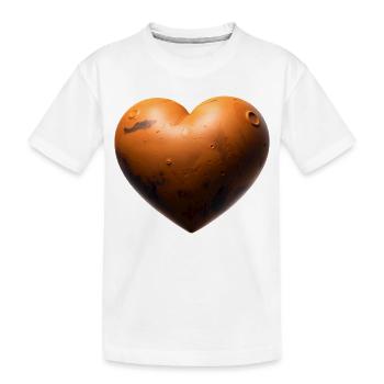 MARS-LIEBHABER – Frieden & Liebe - Kinder Premium Bio T-Shirt - Weiß - Vorne