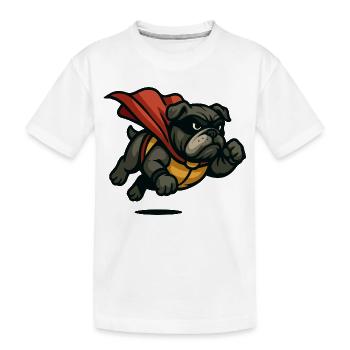 Cape de bouledogue héroïque - T-shirt bio Premium Enfant - blanc - Devant