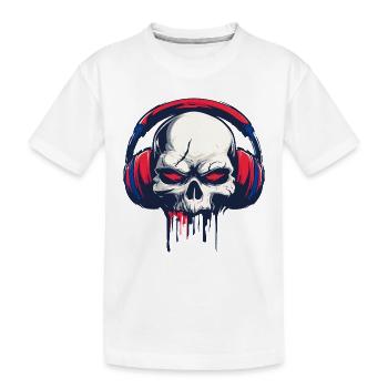 Headphone Skull – Pour les fans de musique au style sombre - T-shirt bio Premium Enfant - blanc - Devant