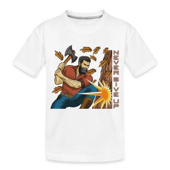 Ne jamais abandonner le courage du bûcheron - T-shirt bio Premium Enfant - blanc - Devant