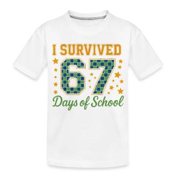 Survivre à 67 jours d’école - T-shirt bio Premium Enfant - blanc - Devant