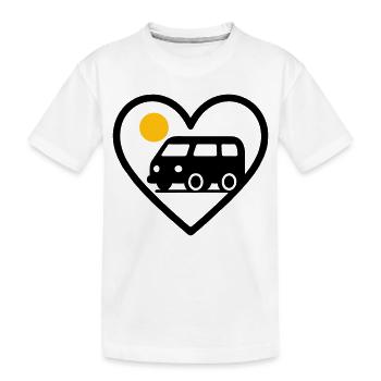 Vanlife Heart Van Travel Road Adventure - Kids' Premium Organic T-Shirt - white - Front