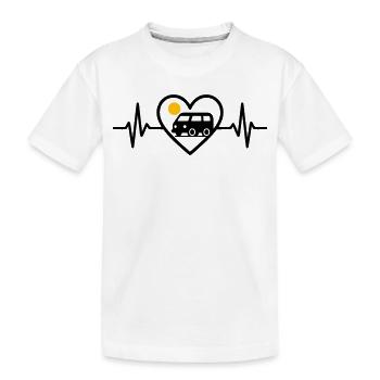 Vanlife Heart Van Travel Freedom Camper - Kids' Premium Organic T-Shirt - white - Front