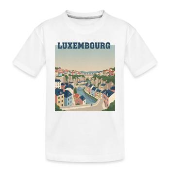 Luxembourg Cityscape Pastels - Kids' Premium Organic T-Shirt - white - Front