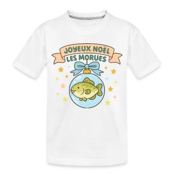 Noël Morues dans Boule Poisson - T-shirt bio Premium Enfant - blanc - Devant