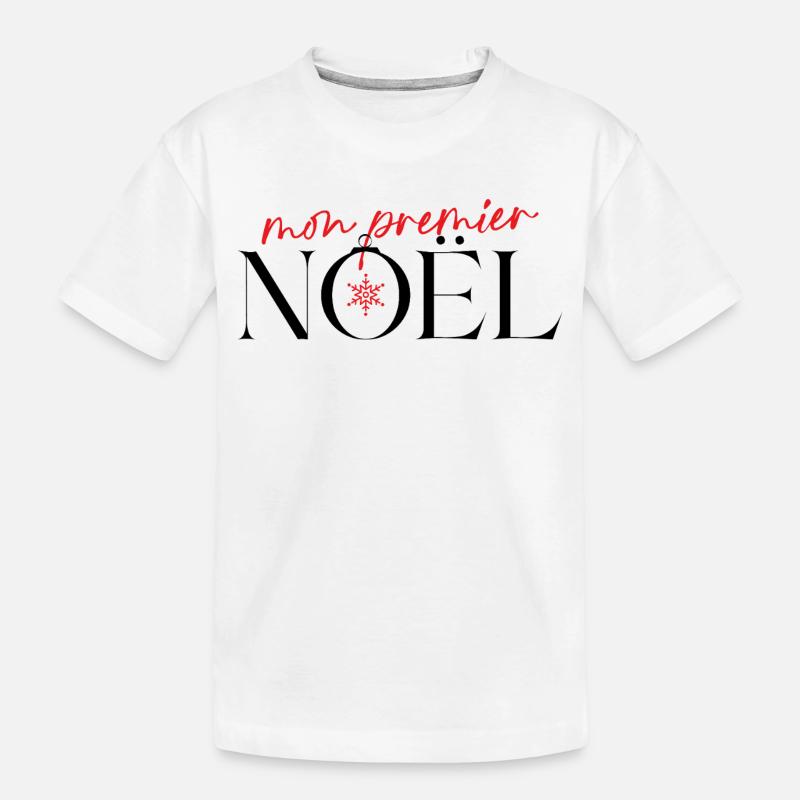Mon premier Noël Flocon Rouge - T-shirt bio Premium Enfant - blanc