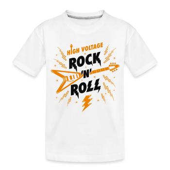 High Voltage Rock N Roll Guitar - Kids' Premium Organic T-Shirt - white - Front