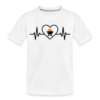 Barbecue au cœur – Passion pour le barbecue - T-shirt bio Premium Enfant - blanc - Devant
