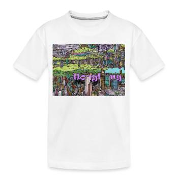 Hong Kong Facing Worlds - Kids' Premium Organic T-Shirt - white - Front