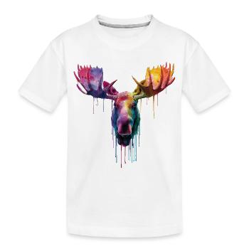 Moose Moose Head - Kids' Premium Organic T-Shirt - white - Front