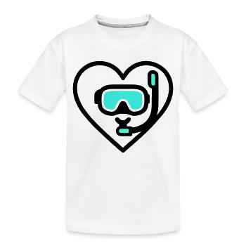 Plongée cardiaque – Passion pour la mer - T-shirt bio Premium Enfant - blanc - Devant
