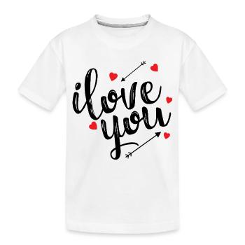 Je T'aime Déclaration Amour Romantique Passion - T-shirt bio Premium Enfant - blanc - Devant