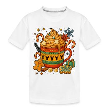 Tasse de Noël – Chocolat chaud et douceurs - T-shirt bio Premium Enfant - blanc - Devant