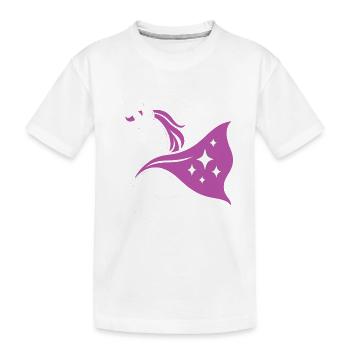 Licorne avec cape, magie dans le cœur - T-shirt bio Premium Enfant - blanc - Devant