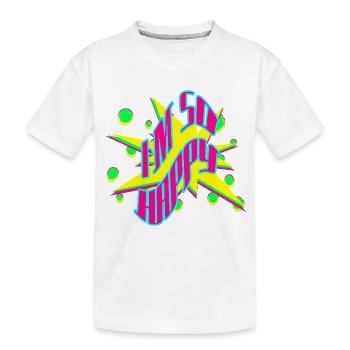 Im So Happy Neon Pop Grafik - Kinder Premium Bio T-Shirt - Weiß - Vorne