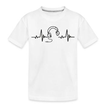 Kopfhörer Musik Hören Rhythmus Herz Leidenschaft - Kinder Premium Bio T-Shirt - Weiß - Vorne