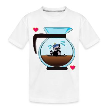 Ratons laveurs skieurs café - T-shirt bio Premium Enfant - blanc - Devant