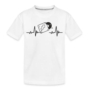 Vinyle Pochette Disque Électro Rythme Musique Cœur - T-shirt bio Premium Enfant - blanc - Devant