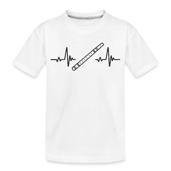 Flûte Traversière Musique Vent Rythme Mélodie Cœur - T-shirt bio Premium Enfant - blanc - Devant