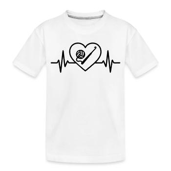 Herz Häkeln – Liebe Zum Handarbeiten - Kinder Premium Bio T-Shirt - Weiß - Vorne