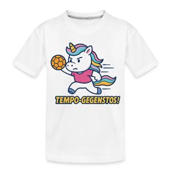 Tempo de handball licorne, motif drôle, cadeau - T-shirt bio Premium Enfant - blanc - Devant