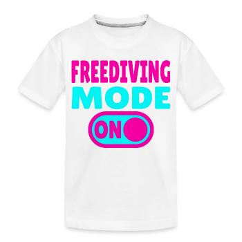 Freediving Mode ON - Diver - Kids' Premium Organic T-Shirt - white - Front