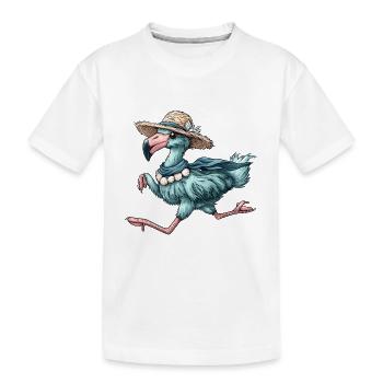 Laufender Flamingo-Sommerurlaub mit Sonnenbrille - Kinder Premium Bio T-Shirt - Weiß - Vorne