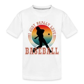 J’ADORE VRAIMENT LE BASEBALL - T-shirt bio Premium Enfant - blanc - Devant
