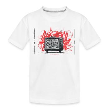 Retro TV Graffiti Chaos - Kinder Premium Bio T-Shirt - Weiß - Vorne
