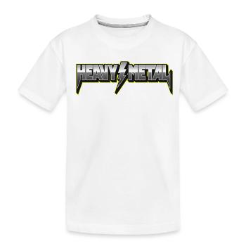 Heavy Metal 3D-Logo mit Blitz - Kinder Premium Bio T-Shirt - Weiß - Vorne