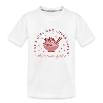 Just a girl who loves Ramen noodles kawaii girly - Kids' Premium Organic T-Shirt - white - Front