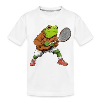 Frogs Tennis - Kids' Premium Organic T-Shirt - white - Front
