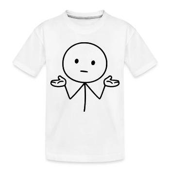 Strichmännchen Schulterzucken Achselzucken  - Kinder Premium Bio T-Shirt - Weiß - Vorne
