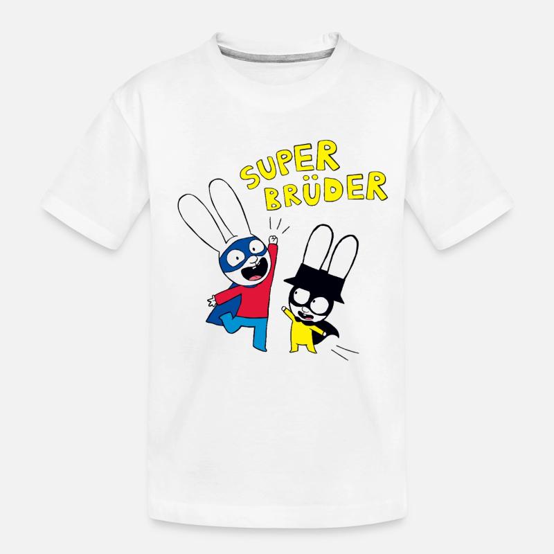 Simon Superhase Superbrüder - Kinder Premium Bio T-Shirt - Weiß