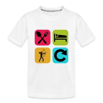 Mangez Dormez Tir à l’arc Répétez Citation Drôle Sport - T-shirt bio Premium Enfant - blanc - Devant