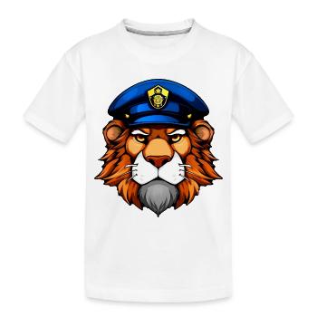 Polizei Löwe - Kinder Premium Bio T-Shirt - Weiß - Vorne