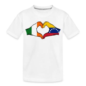 Cœur du drapeau Irlande du Venezuela - T-shirt bio Premium Enfant - blanc - Devant