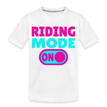 Riding Mode ON – Equestrian Sport - Kids' Premium Organic T-Shirt - white - Front