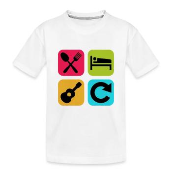 Mange Dors Guitare Répète Citation drôle Musique - T-shirt bio Premium Enfant - blanc - Devant